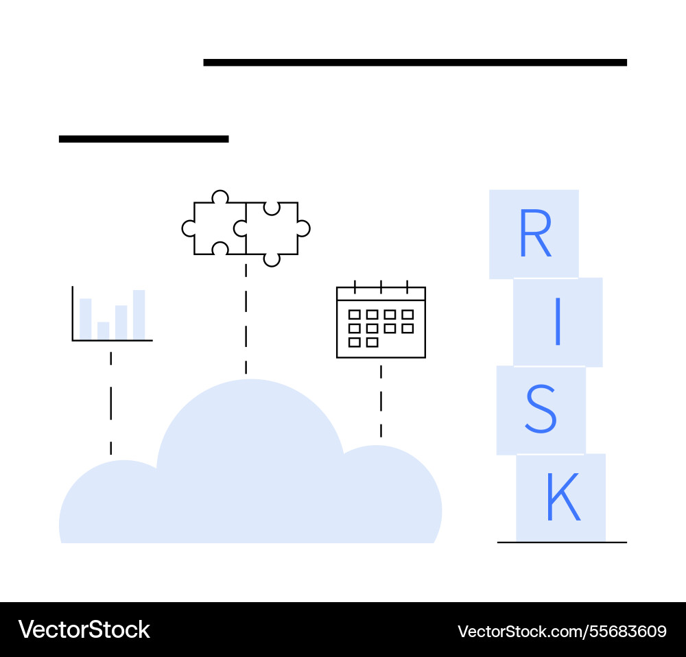 Risk management concept with cloud computing data Risk management concept with cloud computing data vector image