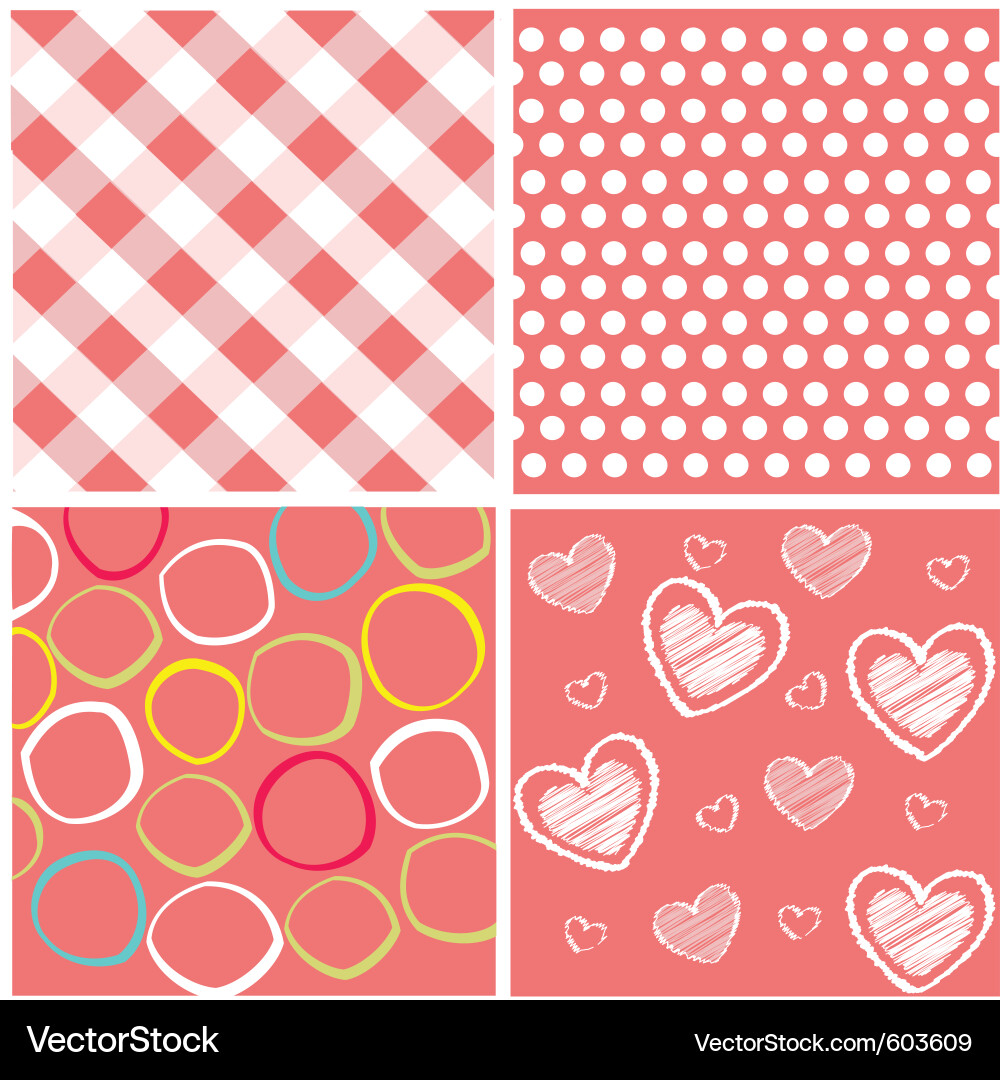 Seamless patterns with fabric texture vector image
