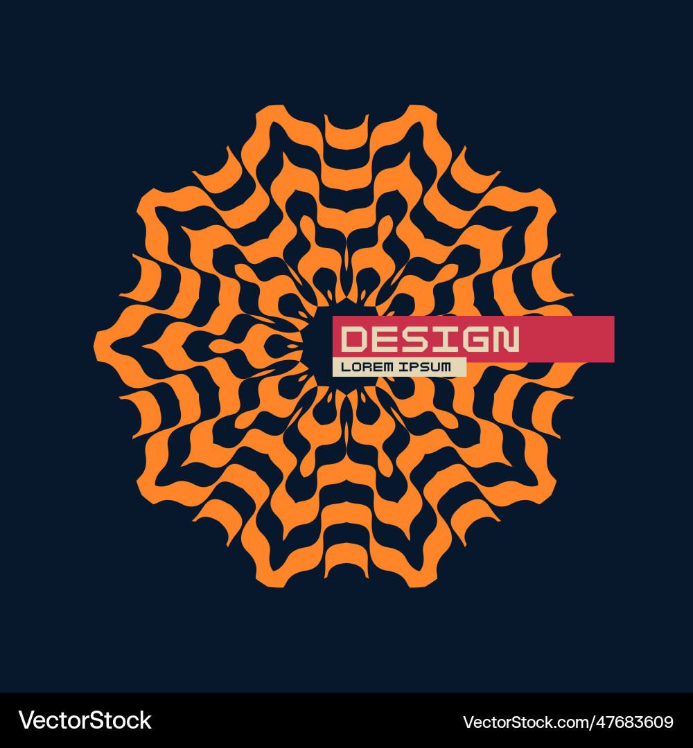 Symmetrical composition of wavy lines abstract vector image