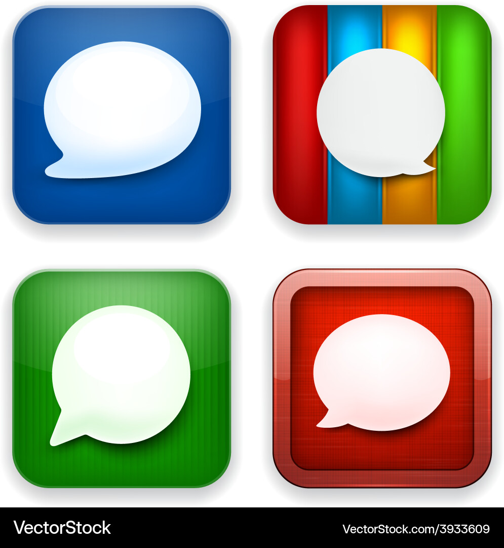Web speech bubble app icons Vector Image