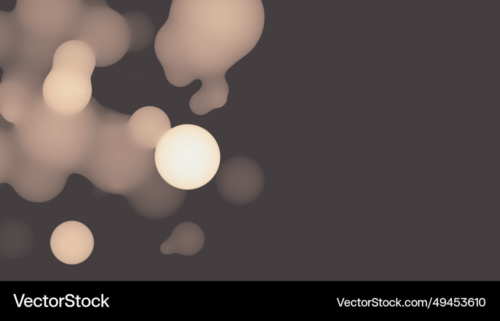 Abstract 3d fluid metaball shape with beige balls Abstract 3d fluid metaball shape with beige balls vector image