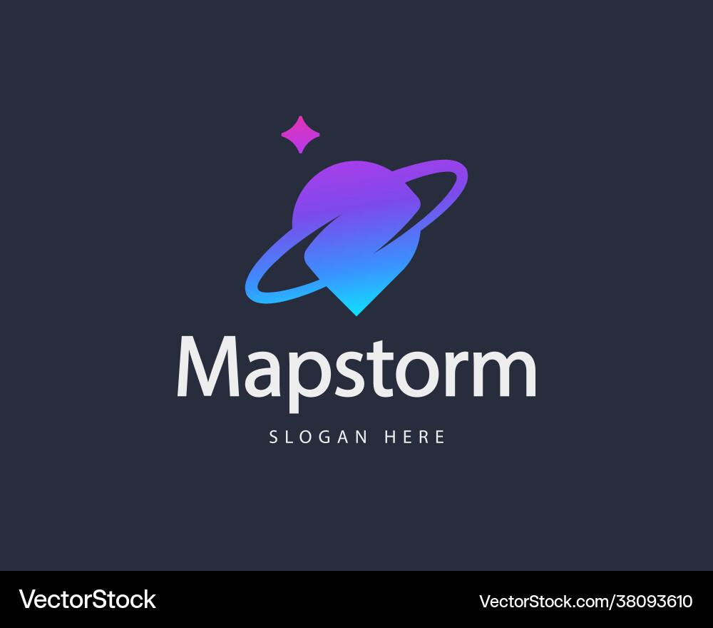 Abstrakter Spin Pin bunten Gradienten Logo Design Abstrakter Spin Pin bunten Gradienten Logo Design vektorbild