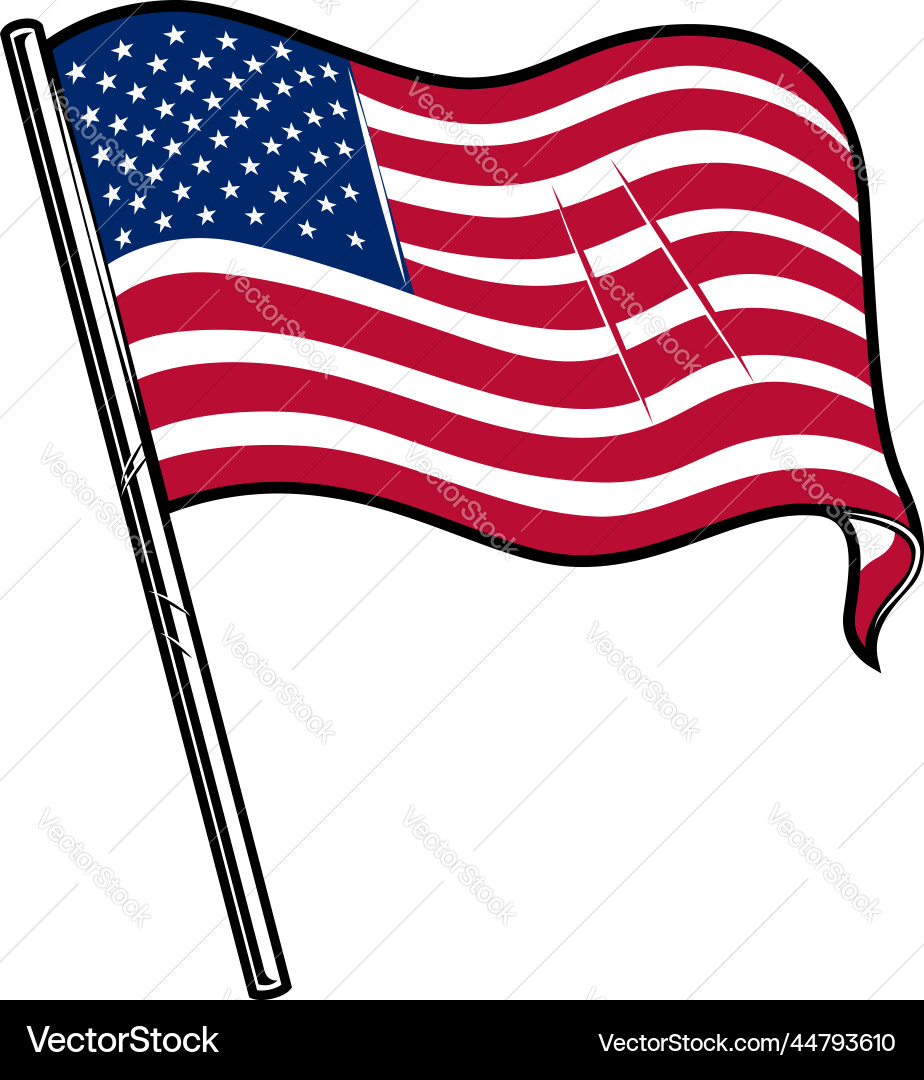 American flag design element for poster card American flag design element for poster card vector image