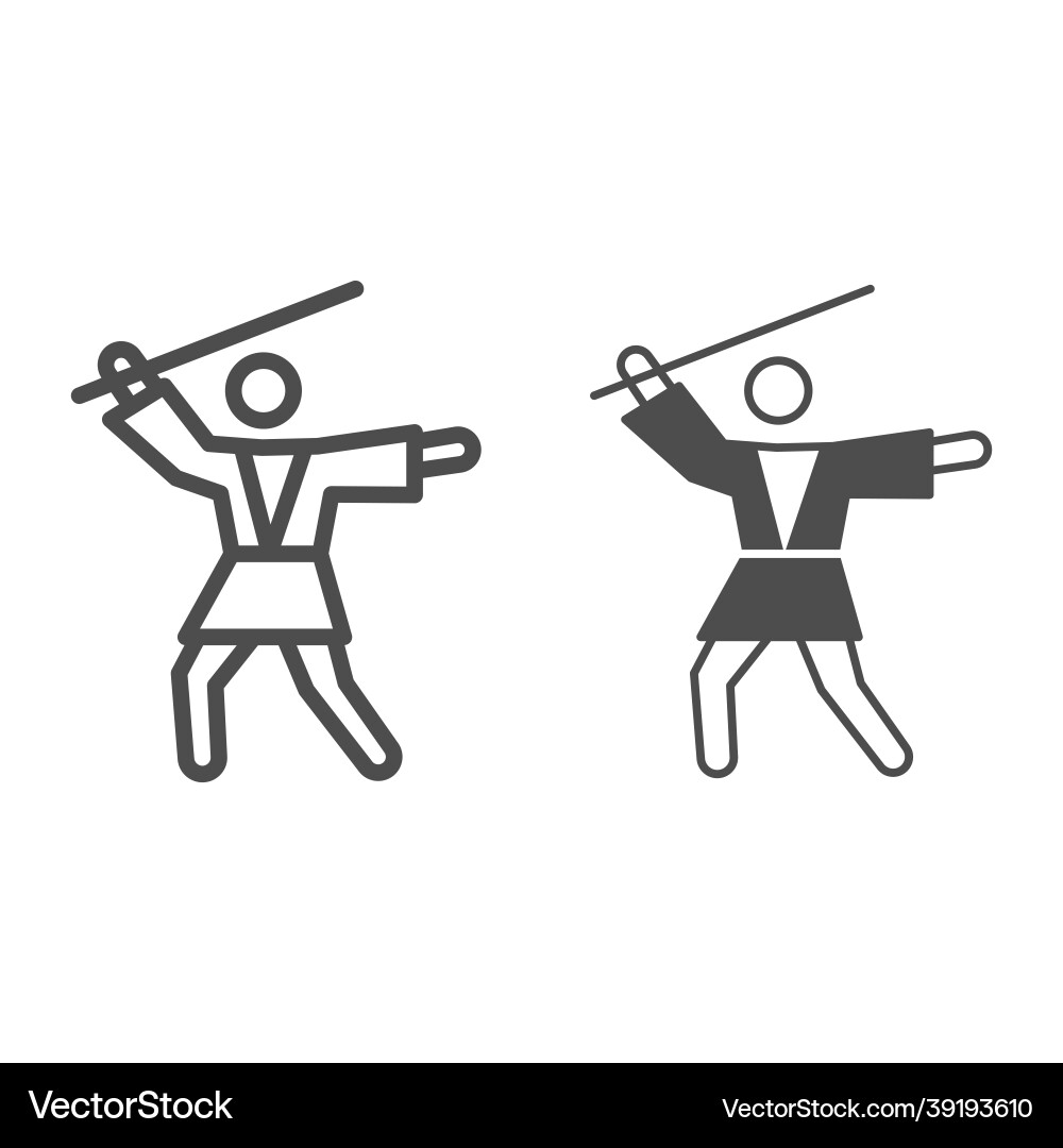Anakin skywalker line and solid icon star wars Anakin skywalker line and solid icon star wars vector image