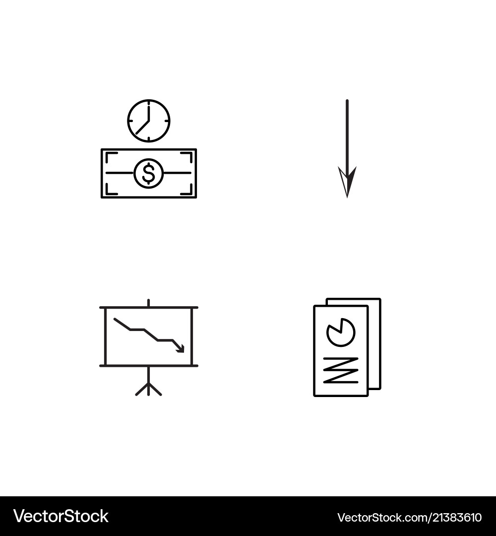 Banking linear icons set simple outline Vector Image