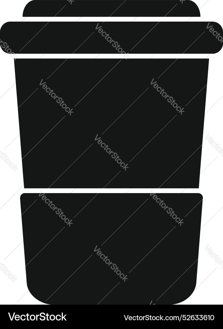 Black and white simple icon of a disposable coffee Black and white simple icon of a disposable coffee vector image