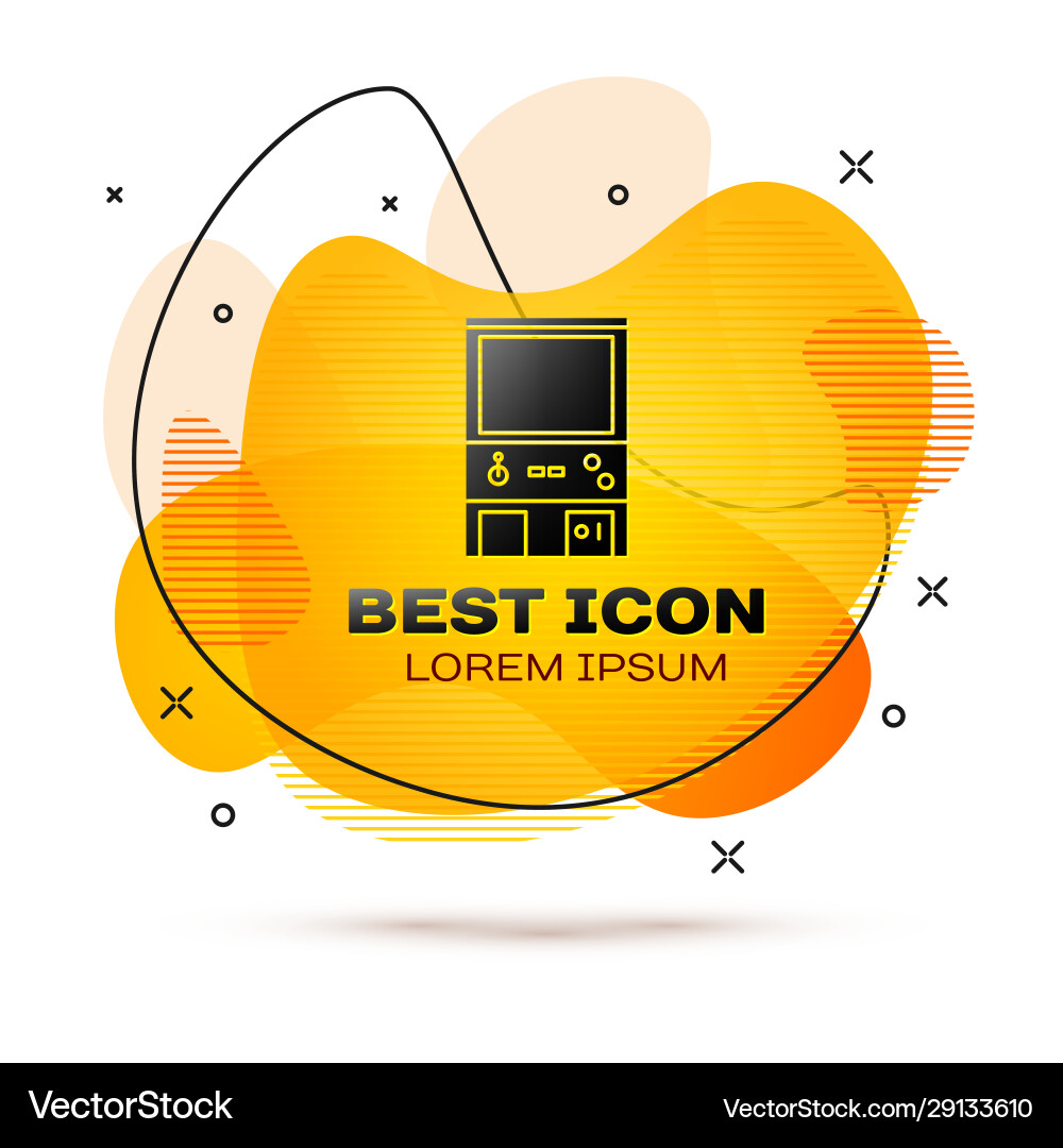 Black retro arcade game machine icon isolated Black retro arcade game machine icon isolated Vector Image
