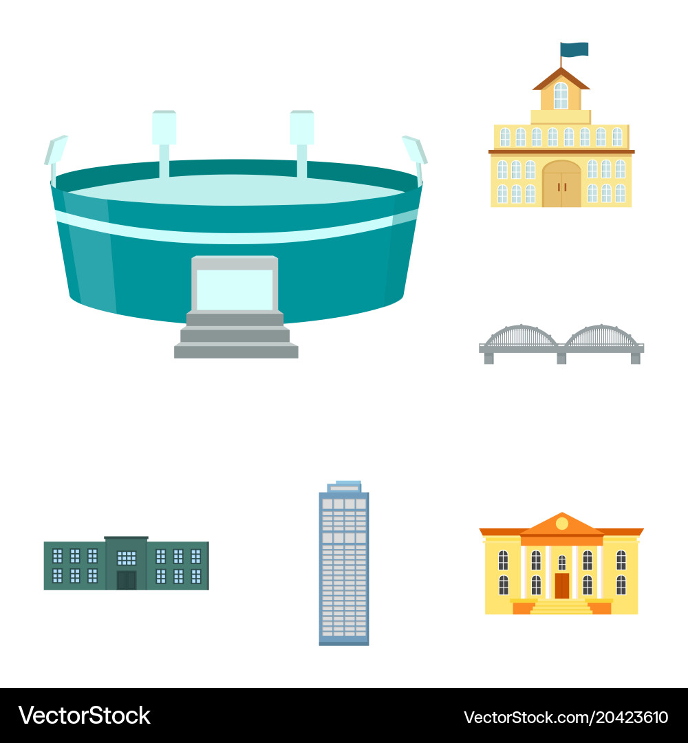 Building and architecture cartoon icons in set Vector Image