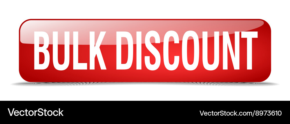 Bulk discount red square 3d realistic isolated web Vector Image
