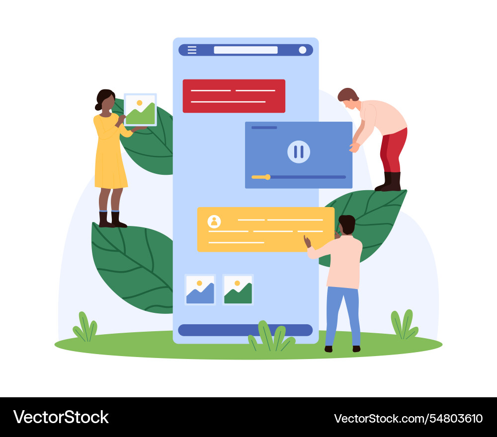 Chat messenger mobile app design development tiny Chat messenger mobile app design development tiny vector image