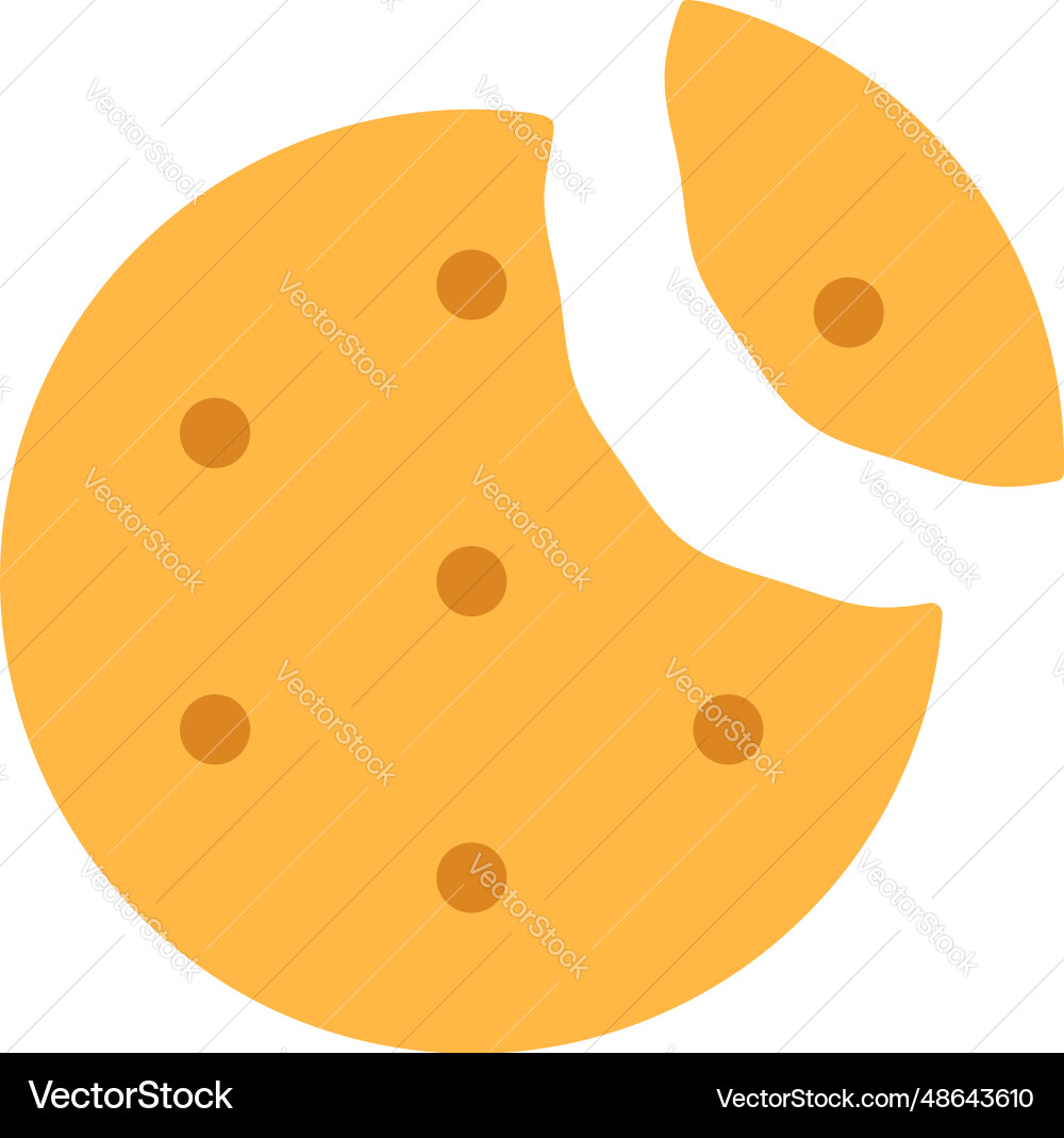 Circle cheese cracker with missing bite Vector Image