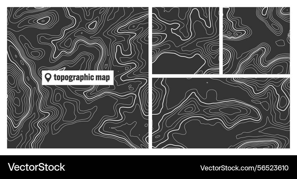 Colorful topographic map sets with contour lines vector image