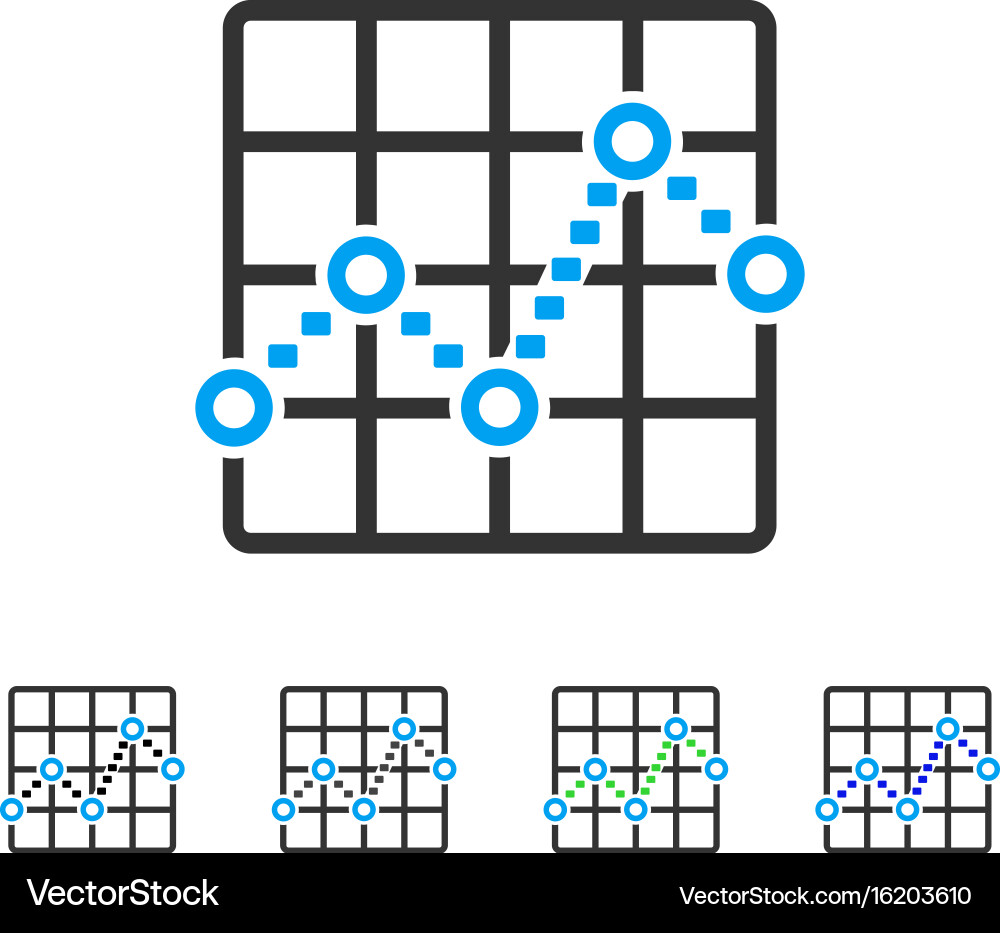 Dotted line grid plot flat icon vector image