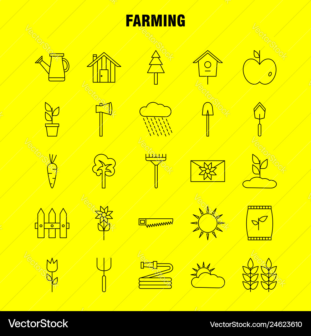 Farming line icon for web print and mobile uxui vector image