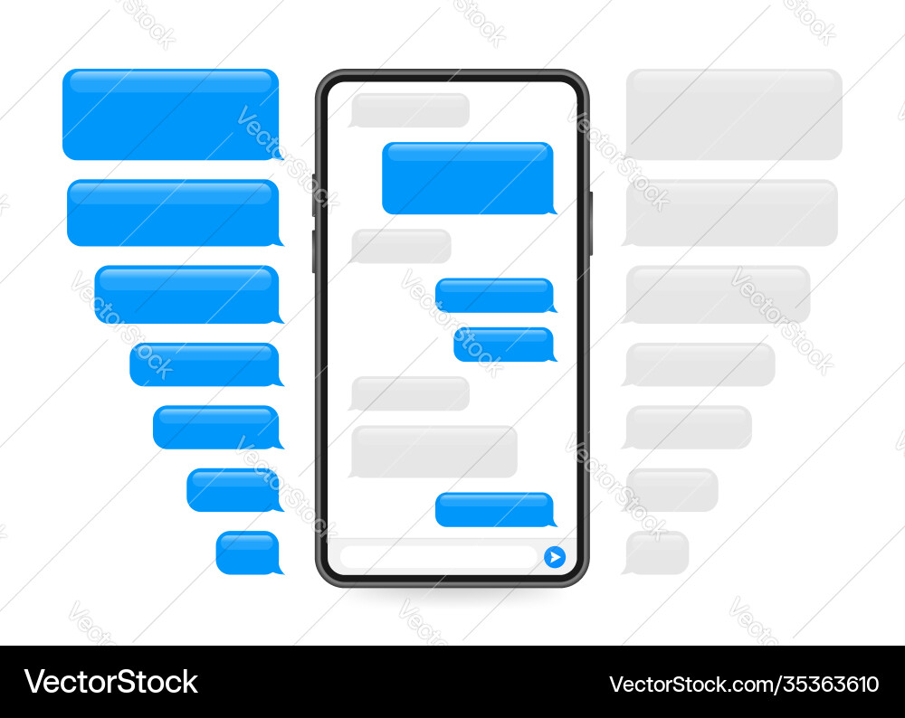 Flat messages bubbles chat interface message Flat messages bubbles chat interface message Vector Image