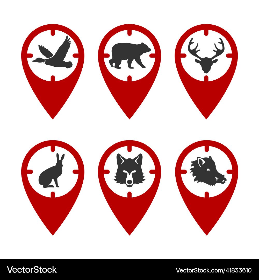 For a hunter mark on the map in form Vector Image