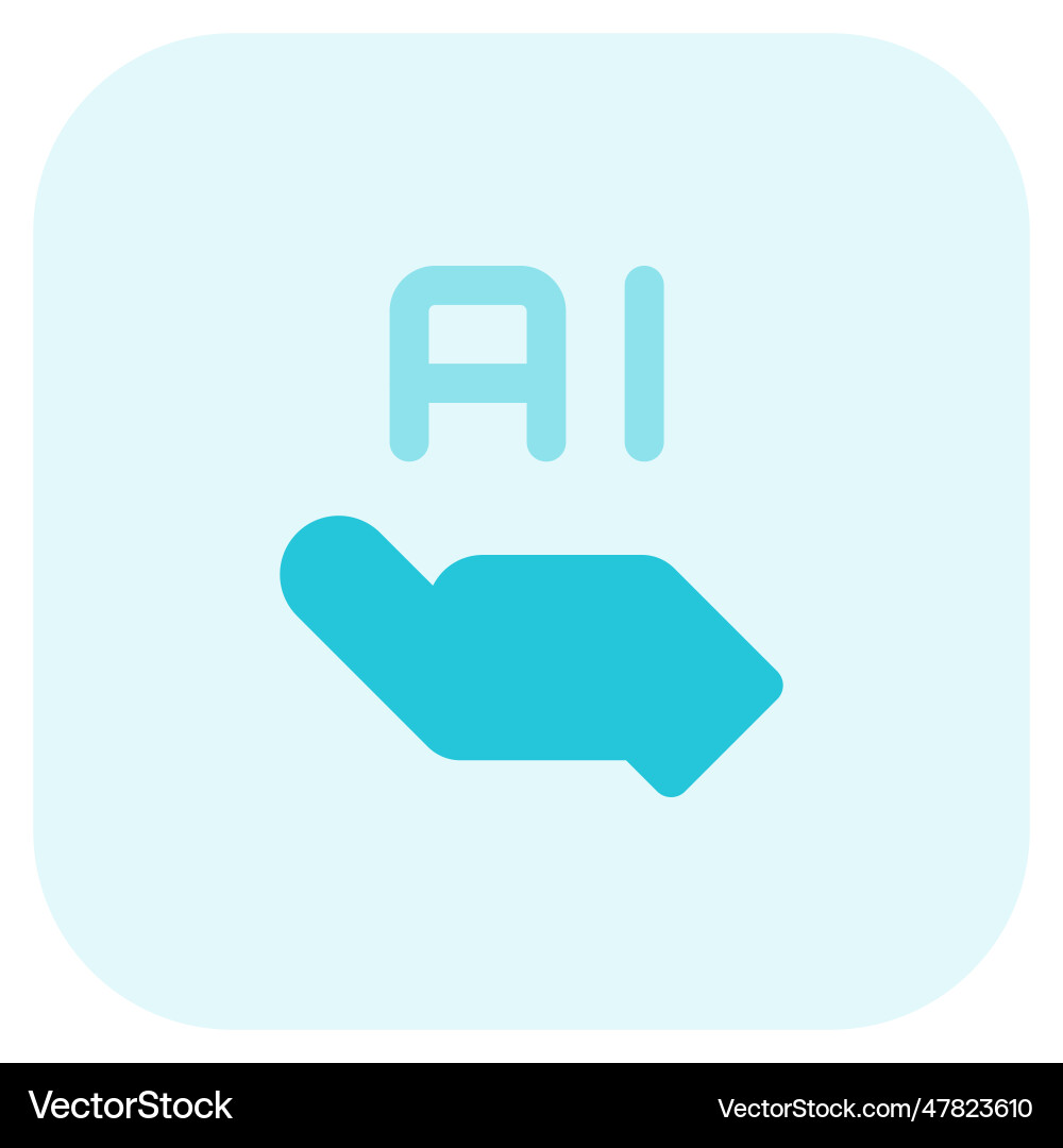 Hand holding a component of artificial vector image