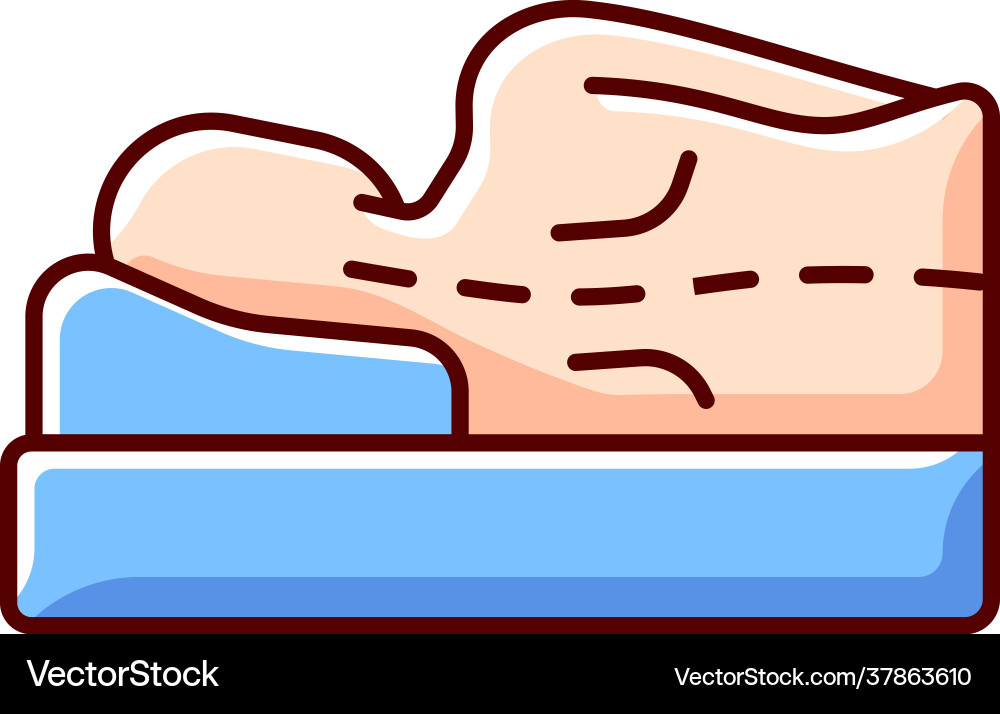 Incorrect sleeping position rgb color icon Incorrect sleeping position rgb color icon Vector Image