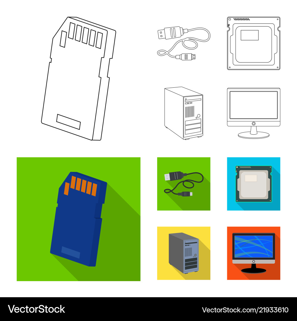 Isolated object of laptop and device symbol set Isolated object of laptop and device symbol set Vector Image