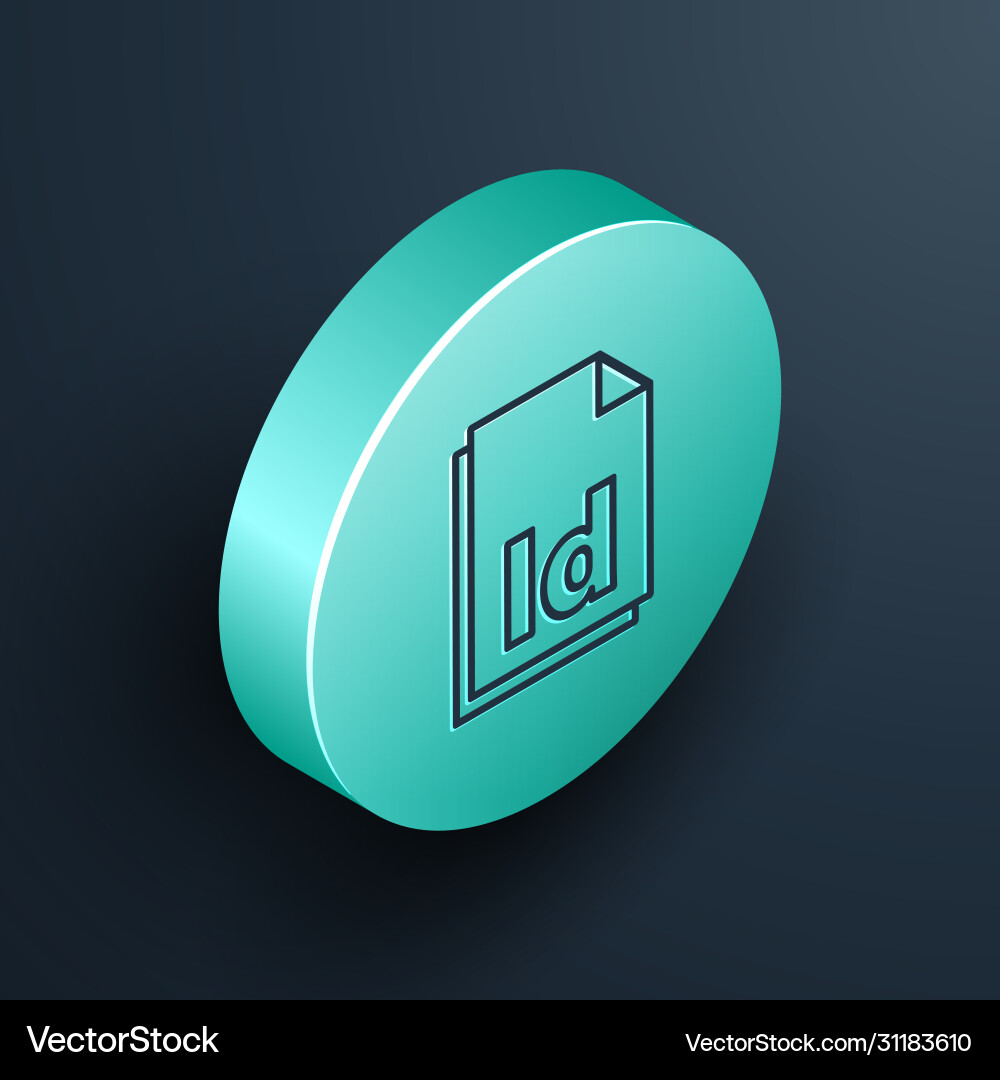 Isometric line id file document icon isolated Vector Image