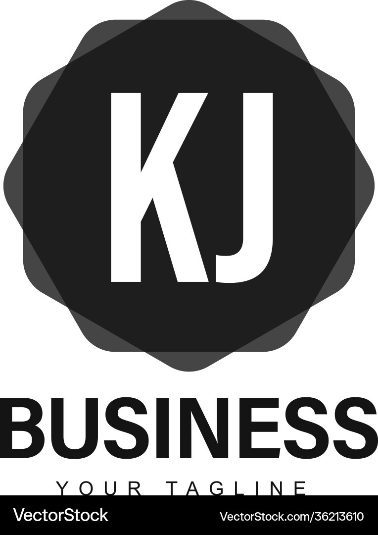 Kj initial a logo design with abstract style Kj initial a logo design with abstract style Vector Image