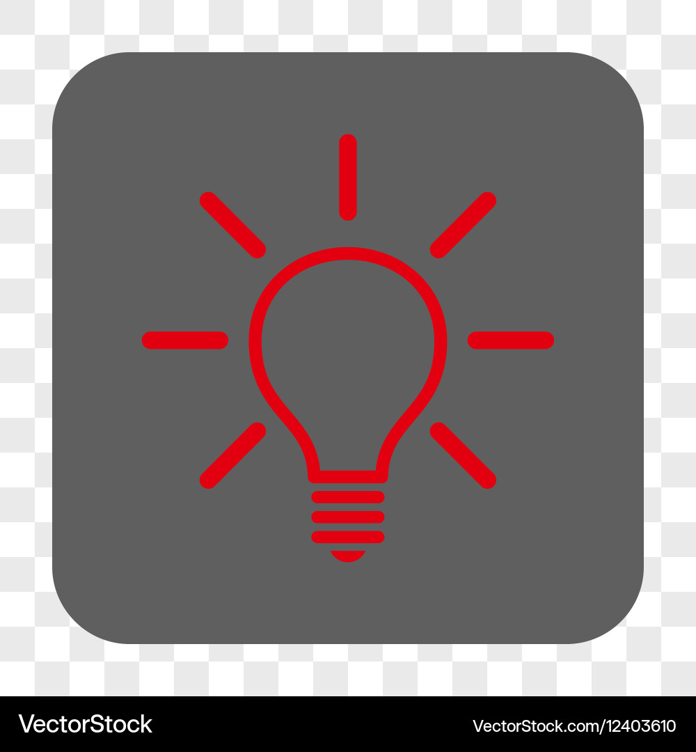 Light bulb rounded square button vector image