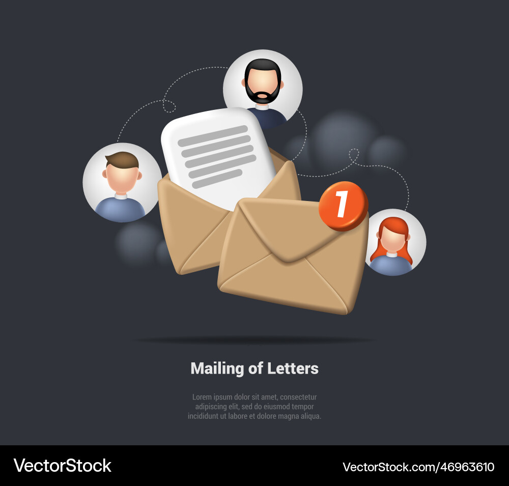 Mailing or letters concept open mail envelope Vector Image