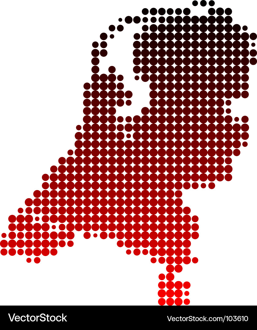 Netherlands Map - Dotted Red Vector Image