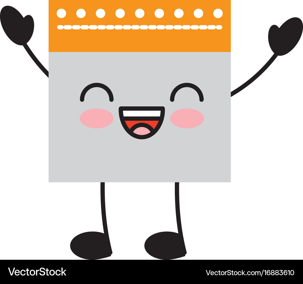 Notebook sheet kawaii character vector image