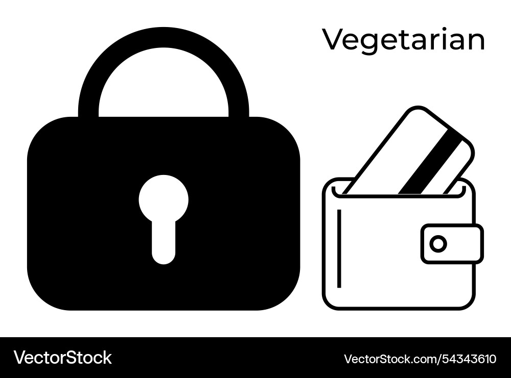 Padlock and wallet with card security vector image