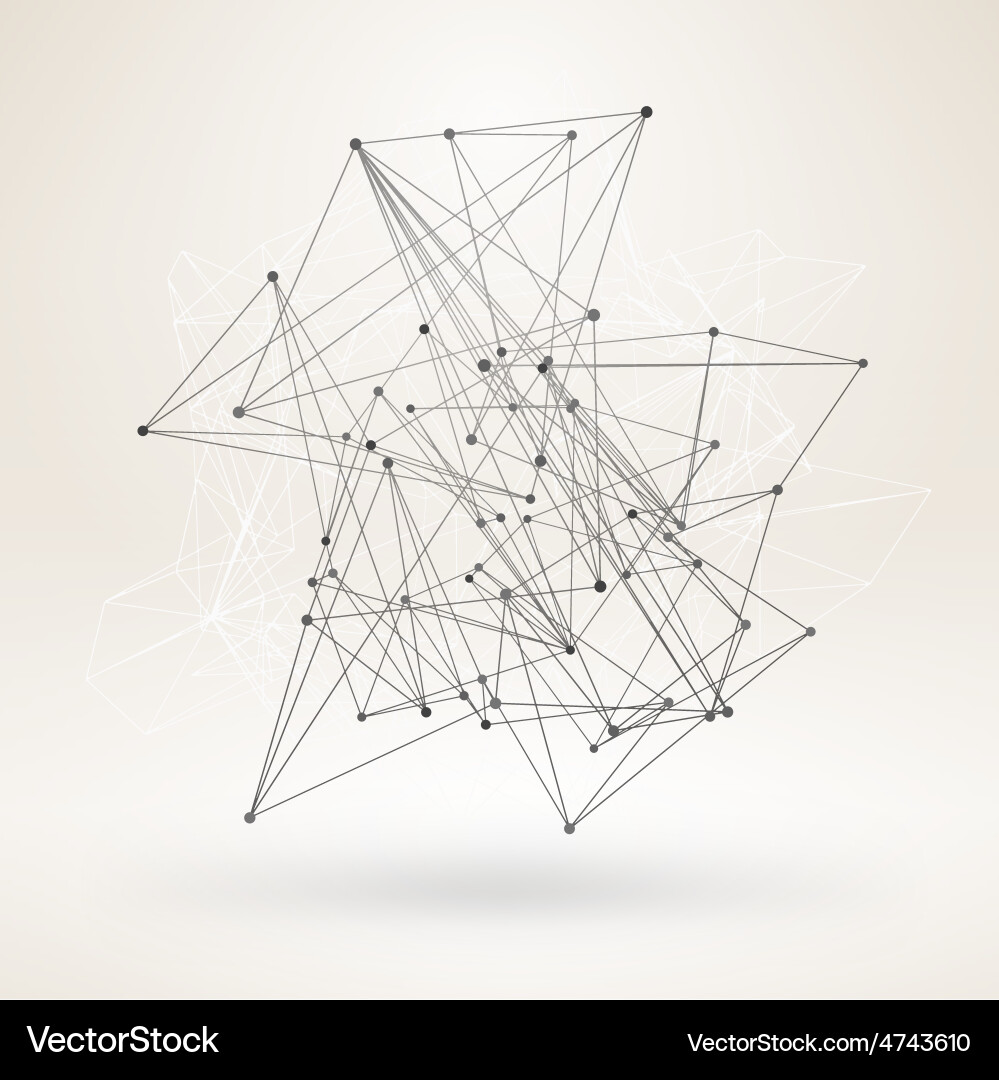Polygonal Wireframe 3D Shape Vector Image
