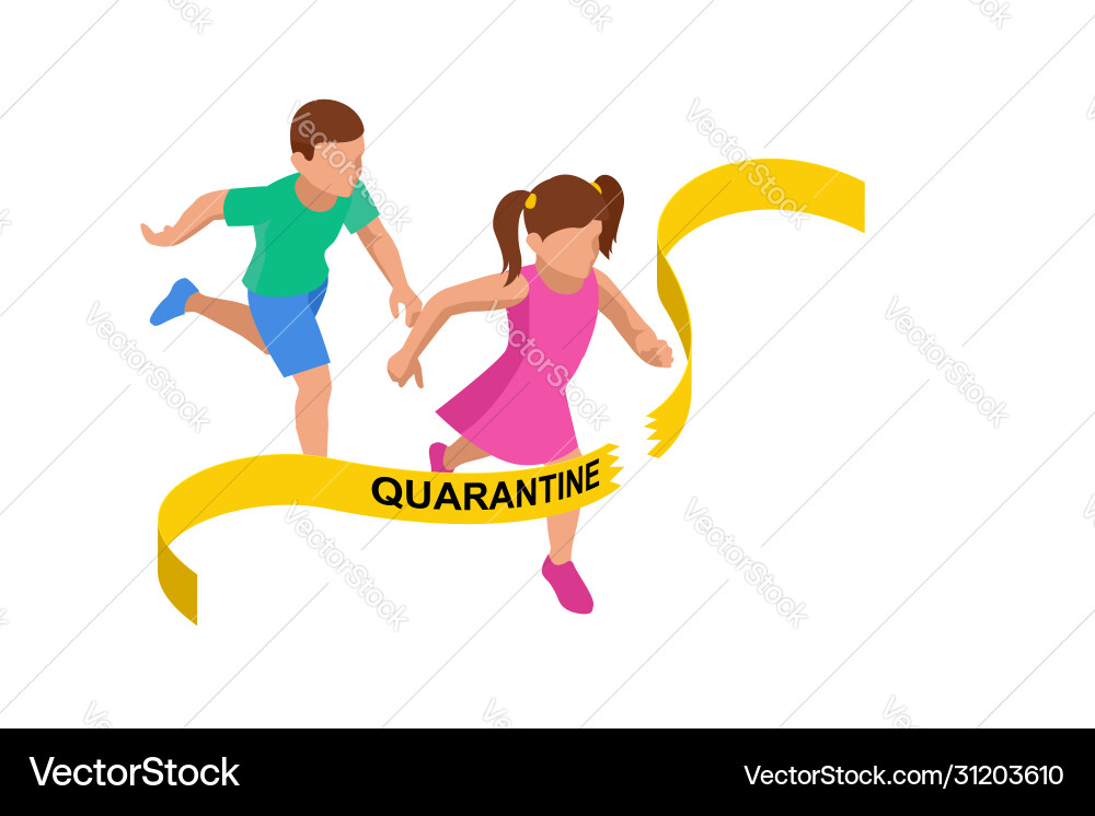 Quarantine is over coronavirus finish Quarantine is over coronavirus finish vector image