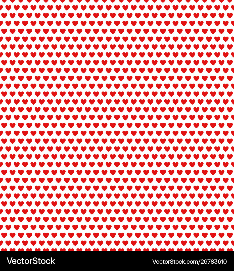 Red Heart Pattern Seamless Repeat vector image