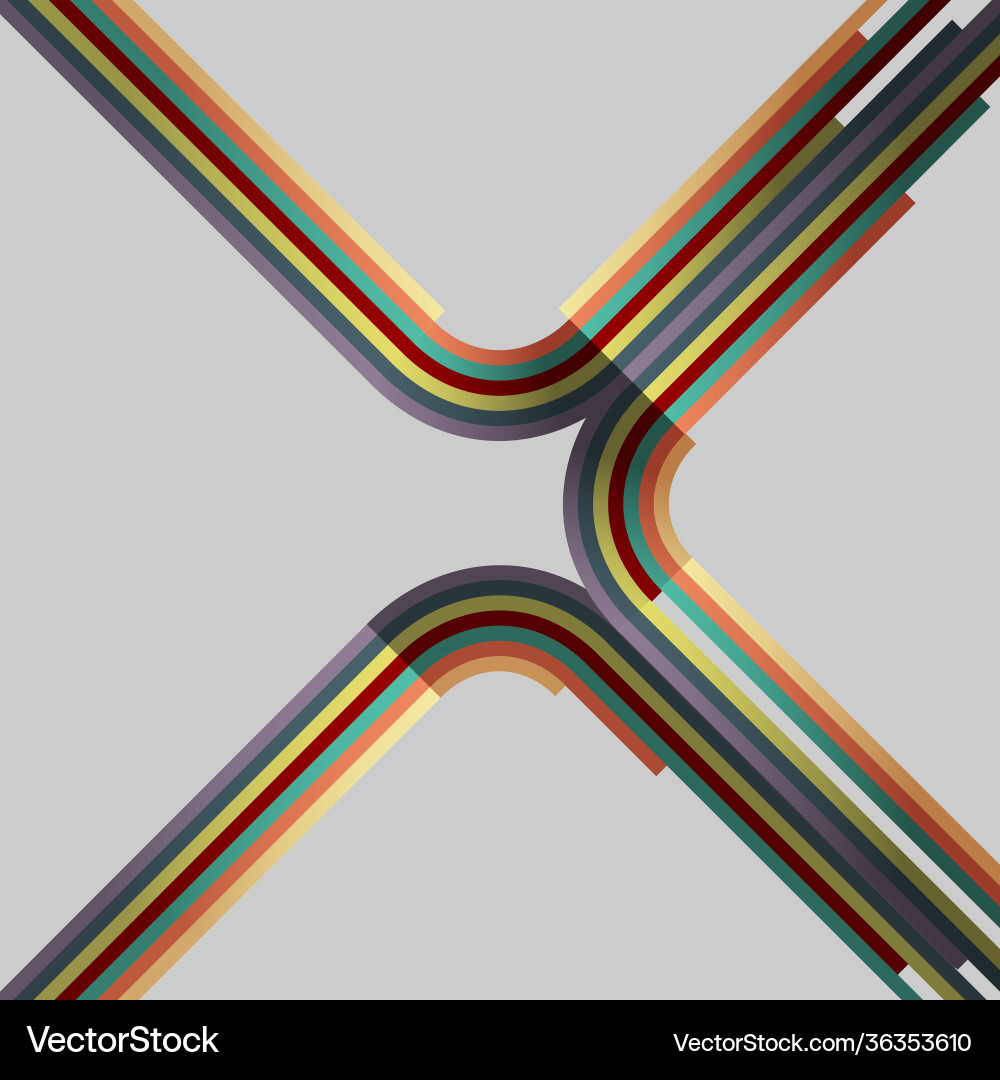 Retro style banner design with color lines vector image