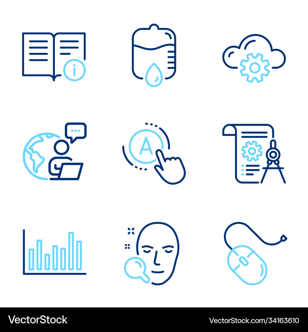 Science icons set included icon as computer mouse Science icons set included icon as computer mouse vector image