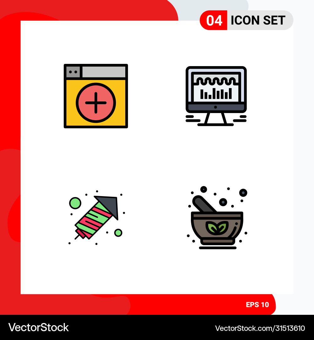 Set 4 modern ui icons symbols signs for add Vector Image