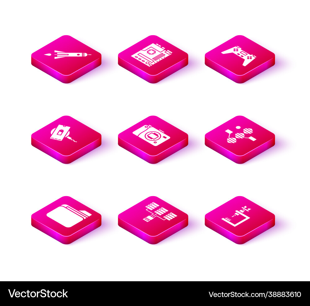 Set document folder server data web hosting Set document folder server data web hosting vector image