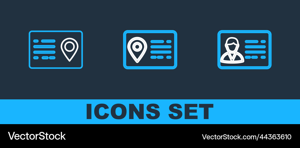 Set line identification badge address book Set line identification badge address book vector image