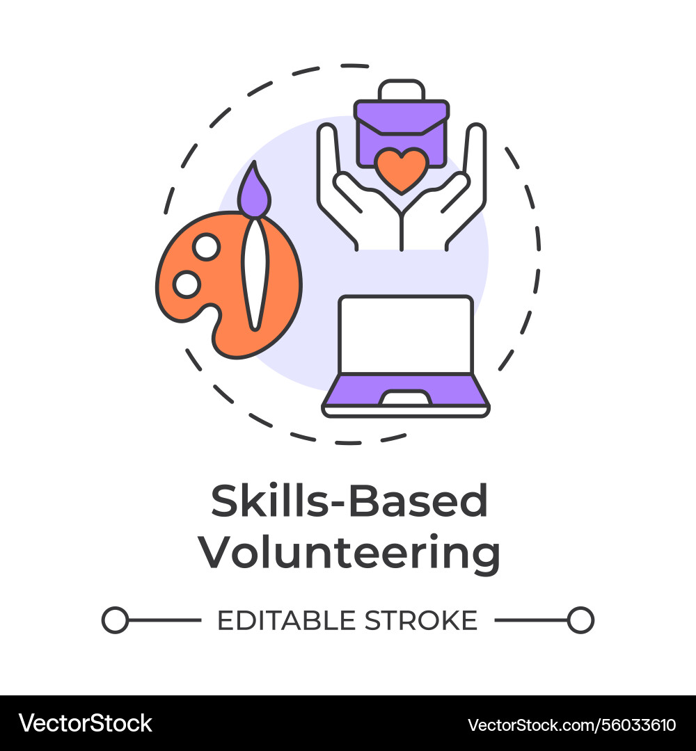 Skills based volunteering multi color concept icon Skills based volunteering multi color concept icon vector image
