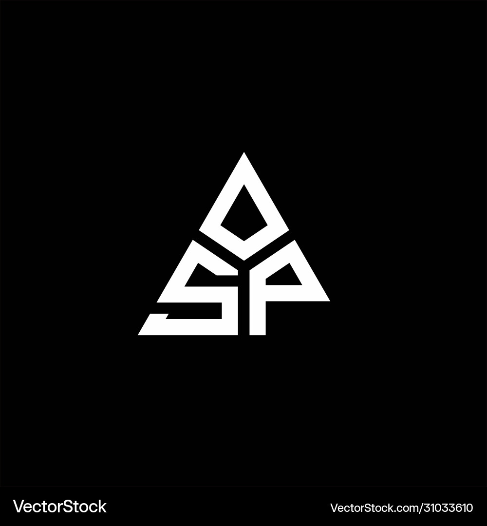 SP Monogram Logo - Triangles & Initials Vector Image