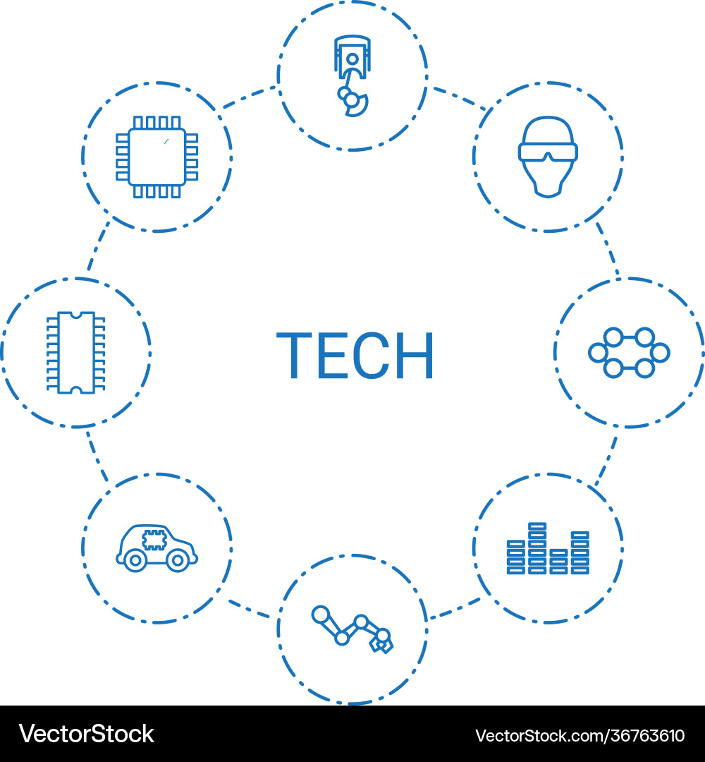 Tech icons vector image