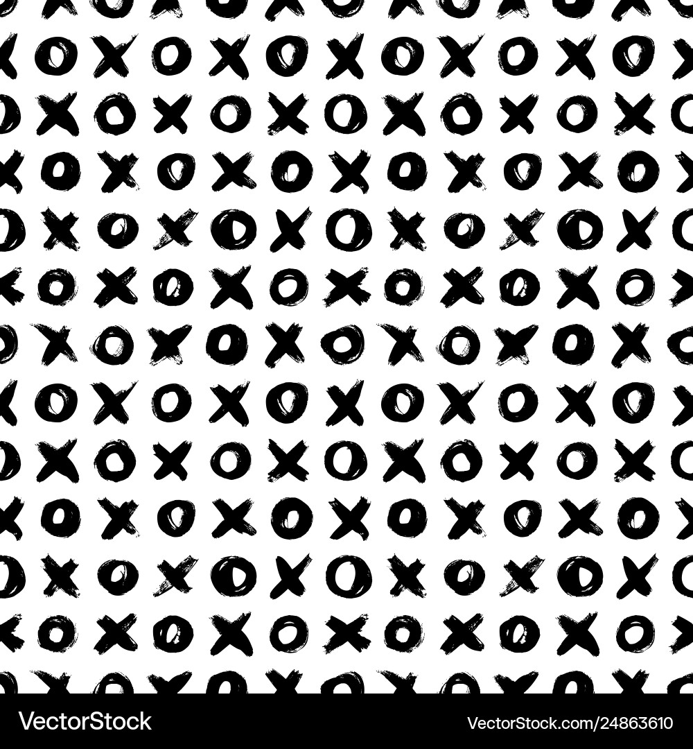Tic Tac Toe Pattern - Noughts and Crosses Vector Image