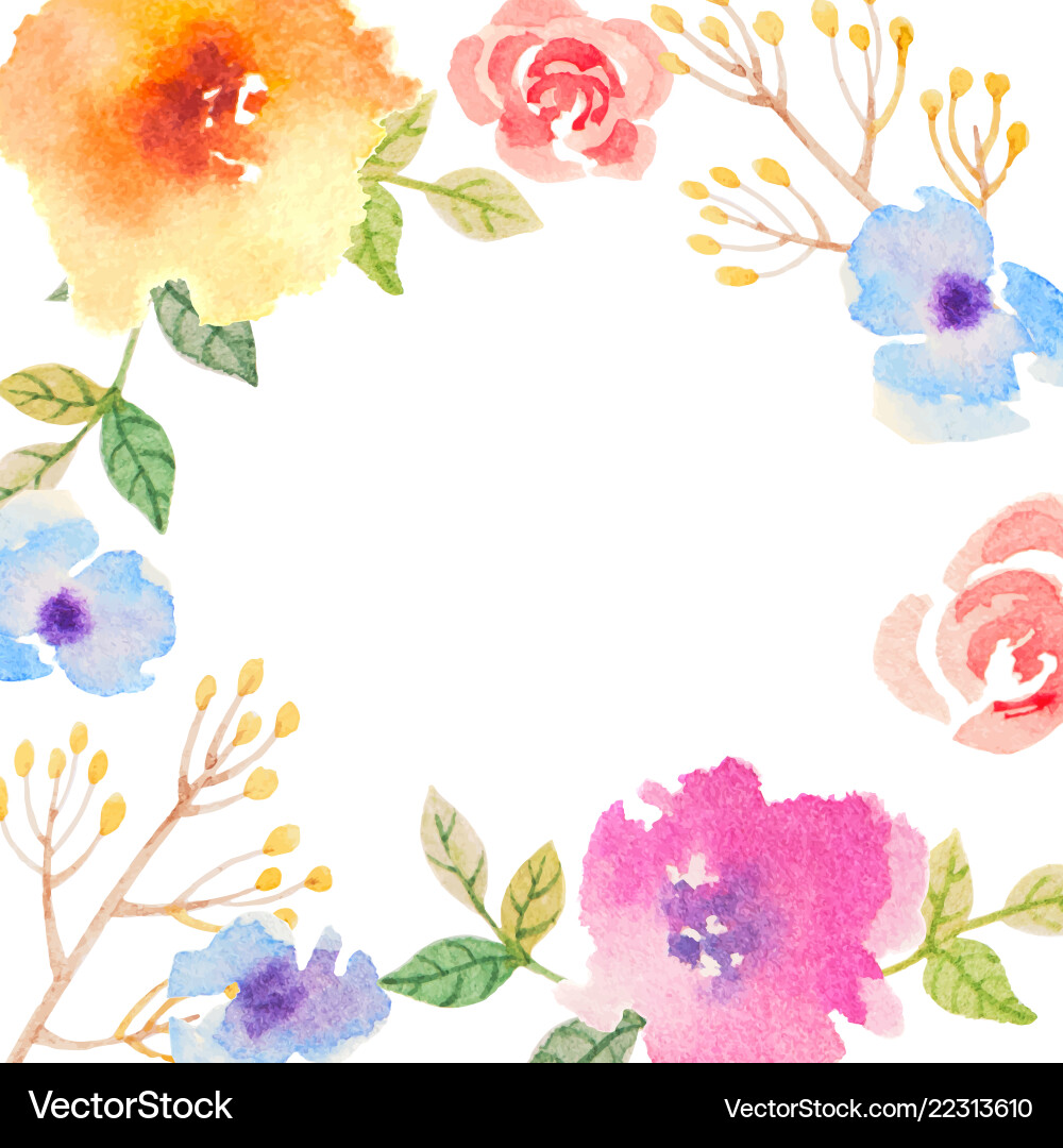 Watercolor Floral Wedding Invitation vector image