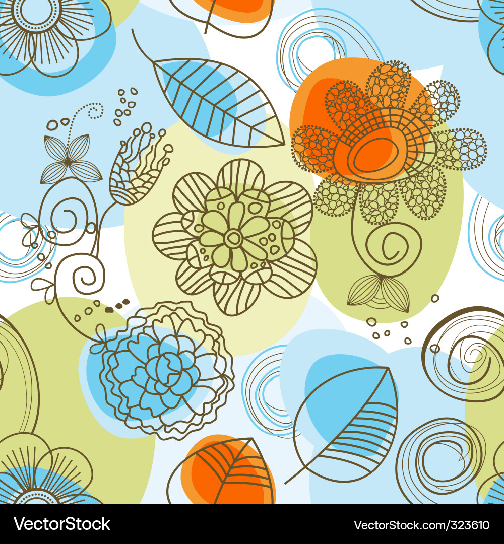 Whimsical Floral Pattern Vector Image