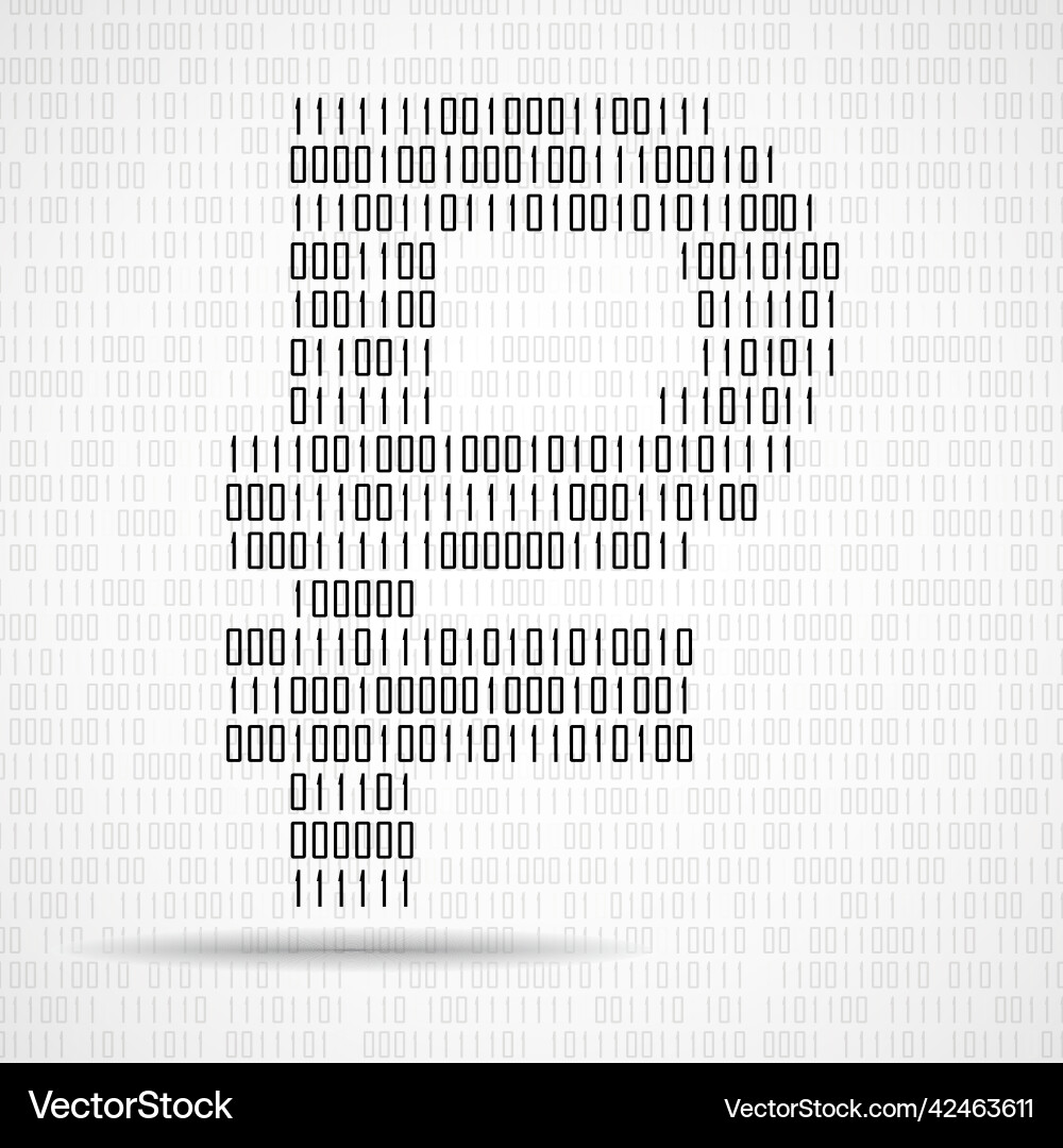 Abstract sign ruble of binary code isolated Vector Image