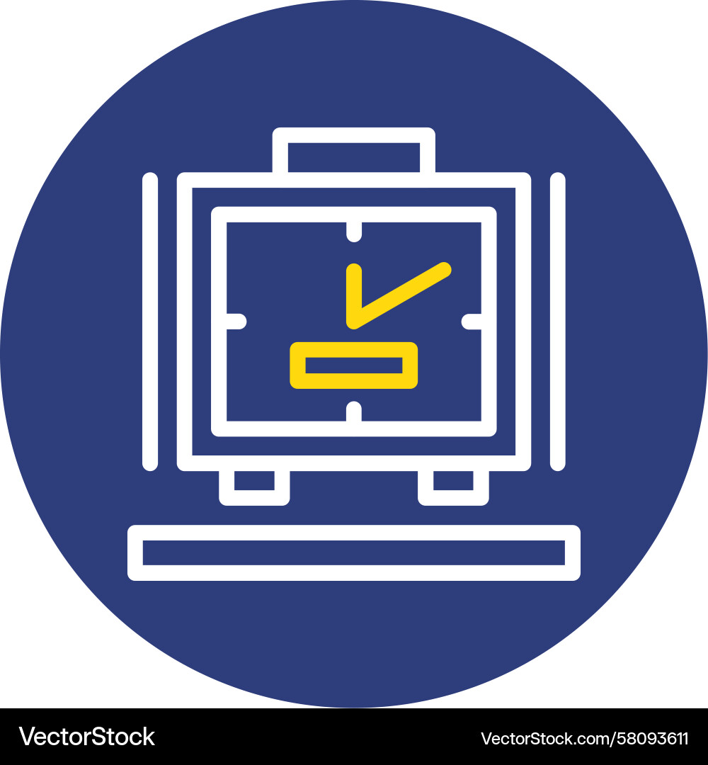 Alarm Clock Dual Line Icon Vector Image