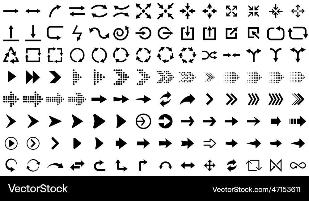 Arrows set arrow icon collection different Arrows set arrow icon collection different vector image