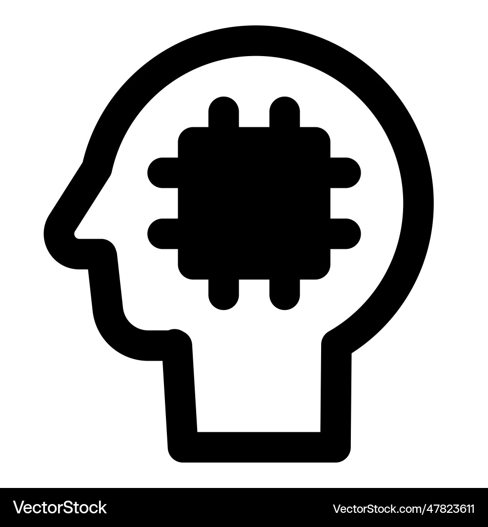 Automated technology component in ai application vector image