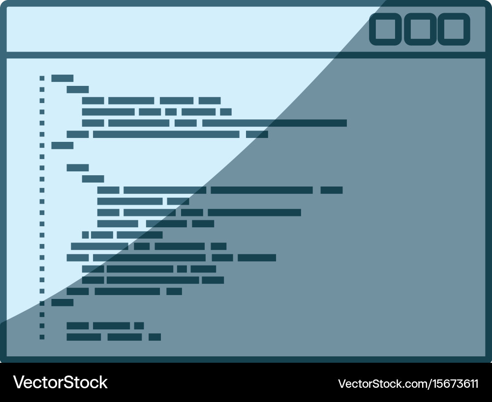 Blue shading silhouette programming window vector image