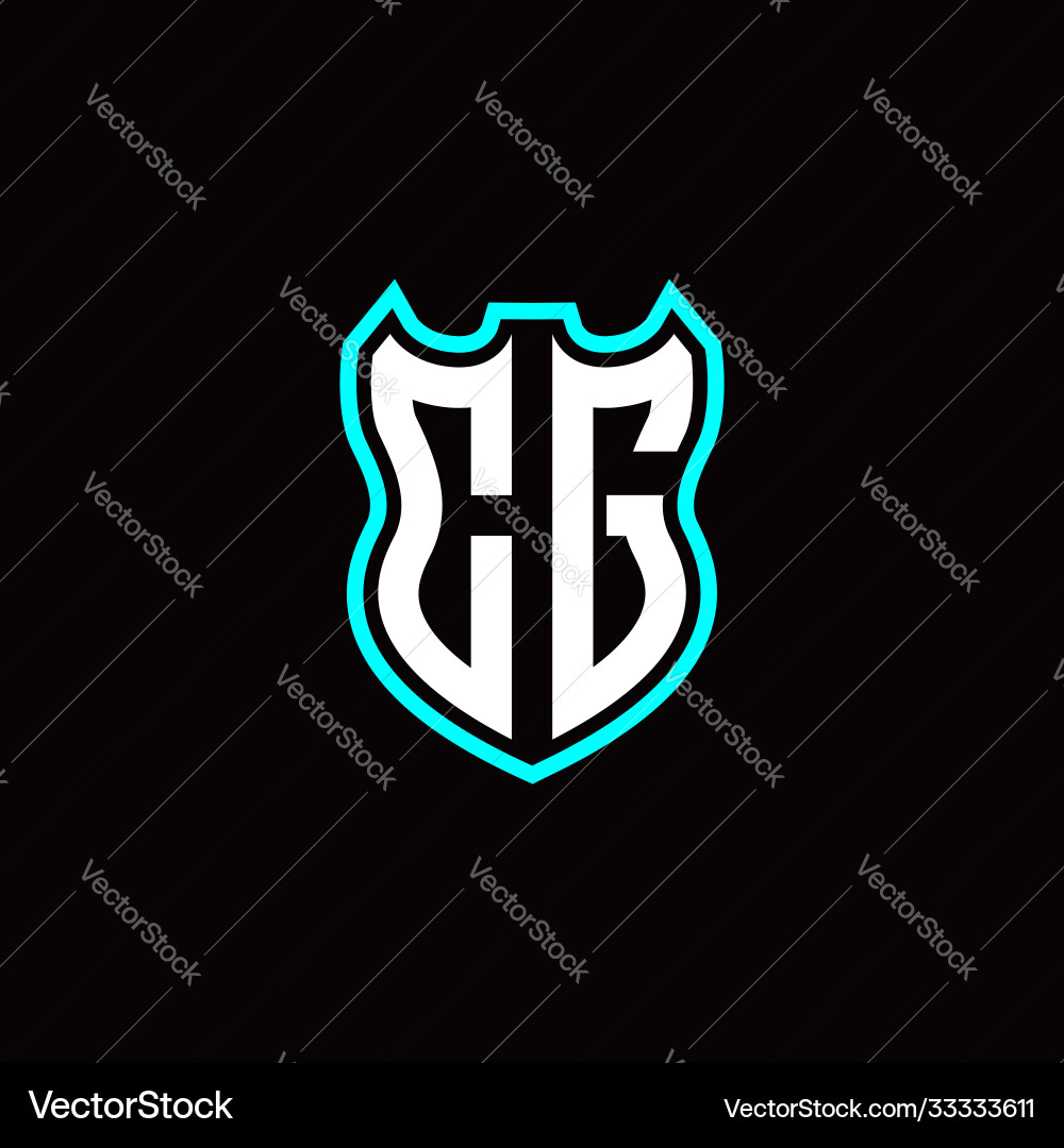 C g initial logo design with shield shape C g initial logo design with shield shape vector image